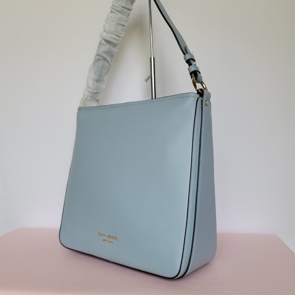 KATE SPADE Hudson Pebbled Leather Large Hobo Bag- Ocean Beach color 🎈$198.⭐ - Picture 4 of 16